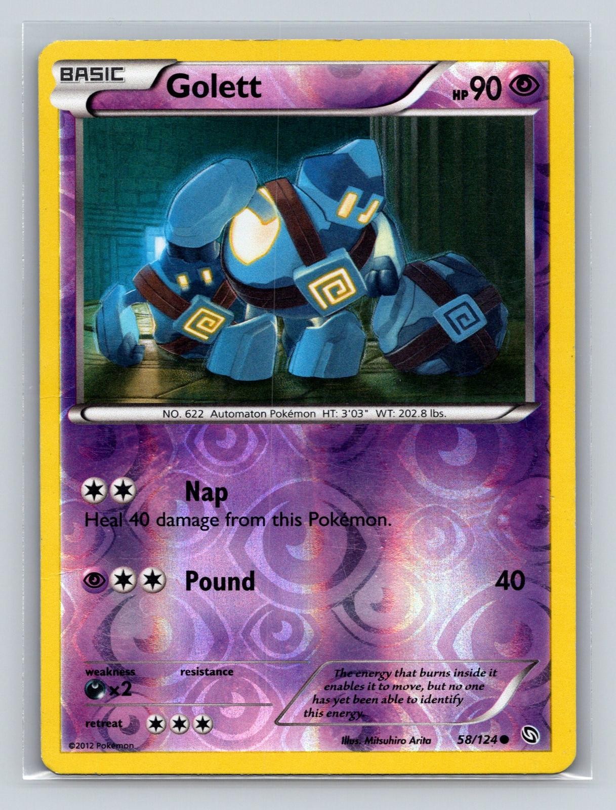 Golett 58/124 Common Dragons Exalted Pokemon Reverse Holo MP