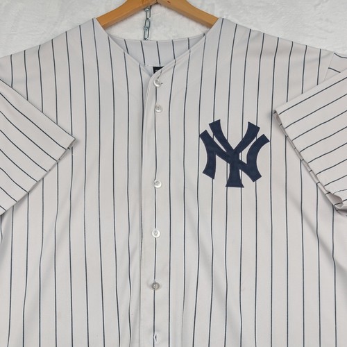 VTG New York Yankees Jersey Men's 3XL White Baseball 2 Derek Jeter Pinstripe 90s