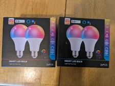 E27/E26/B22 Tuya 4x Smart LED Bulbs RGB + CCT Colour Dimmable BNIB