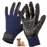Tierhaarentfernung Handschuh Fellpflege Massage Hunde Katzen Pferde 2 StüCk Blau
