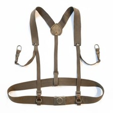 Vintage East German Army Nylon Y-Strap Field Suspenders