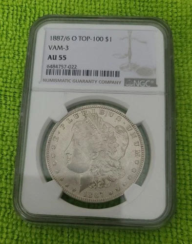 1887/6-O Top 100 VAM-3 Morgan AU 55