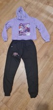 Girls tracksuit set 140 hoodie and joggers cartoon print outfit kids new