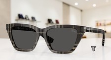 BURBERRY BE4468 419987 Grey Check Dark Grey 54 mm Women's Sunglasses