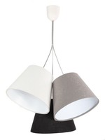 Pendelleuchte Grau Weiß Schwarz Stoff Velours Optik Jocy Wohnzimmer HäNgelampe