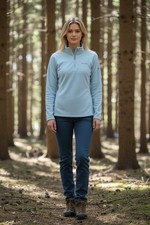 NEW 44 Women's Columbia Blue Arctic Air Medium Fleece 1/2 Zip Pullover