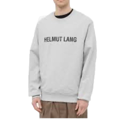 Helmut Lang Herren Sweatshirt Grau Core Logo Rundhals Gr. L