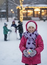    GAP Kids Purple Hearts Scarf   Reversible     Great Condition