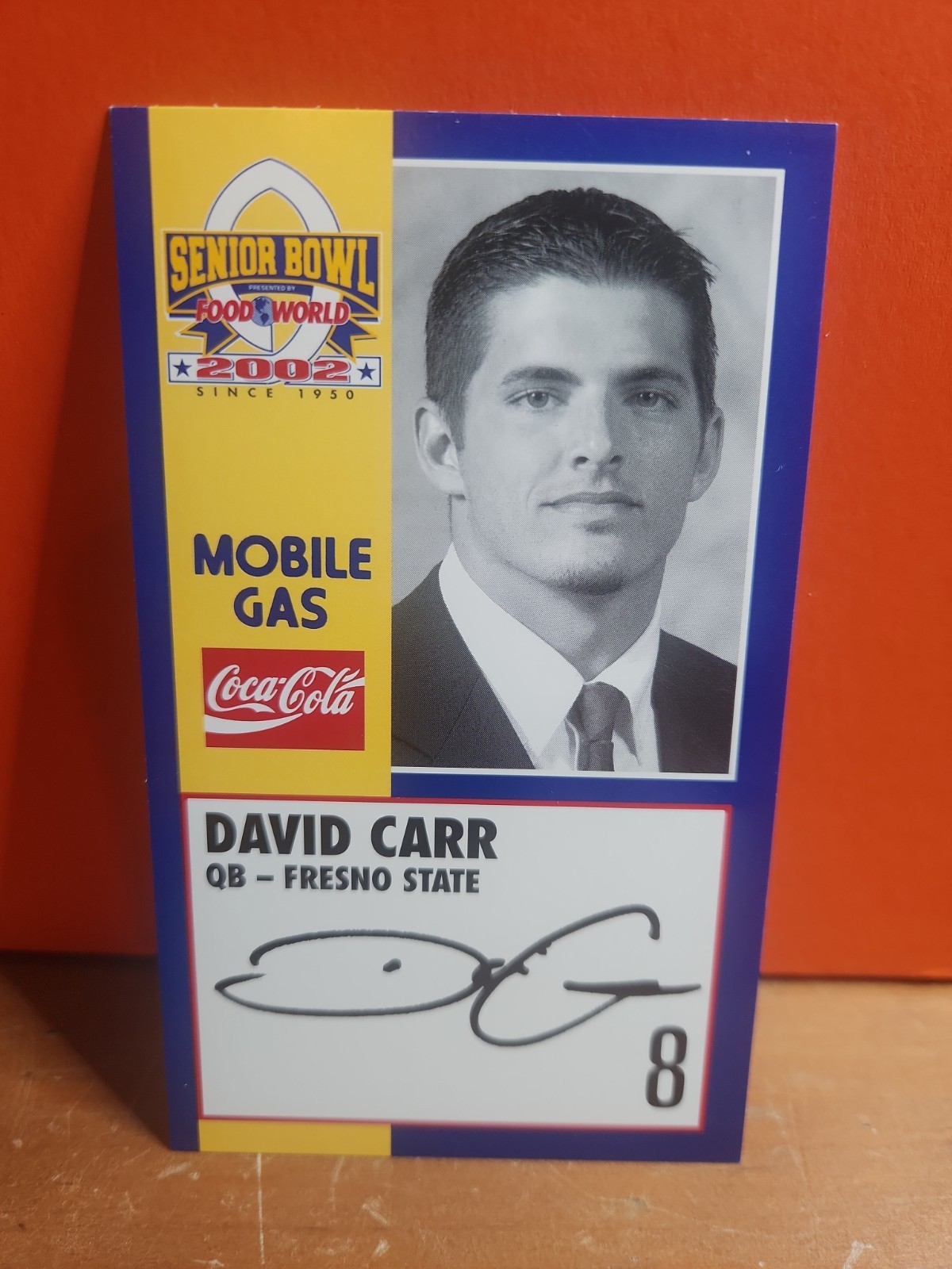 2002 David Carr Senior Bowl Rookie Card...Fresno St