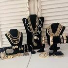 35+ Vintage To Now Goldtone Costume Jewelry Lot 10 Signed Trifari,Monet, Napier
