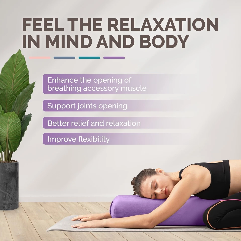 ALMOHADA DE YOGA para posturas de equilibrio de meditación triple capa púrpura YES4ALL Foto 4 de 4