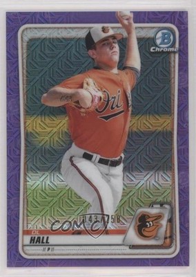 2020 Bowman Chrome Prospects Mega Box Purple Mojo Refractor 43/250 DL Hall i0b
