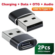 2 PACK USB C 3.1 Type C Female to USB 3.0 Type A Male Port Converter Adapter BLK