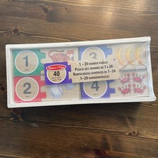 Melissa  Doug Self-Correcting Wooden Number Puzzles With Storage Box 40 pcs 