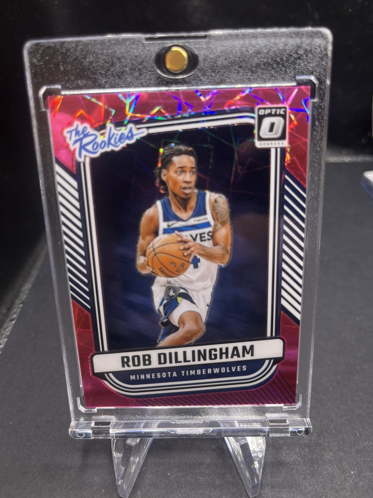 2024 25 Donruss Optic The Rookies Pink Velocity #/79 Rob Dillingham RC Bulls