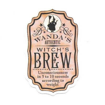 Vintage Wanda's Witch's Brew Potion Label Sticker Apothecary Fantasy Vinyl Decal