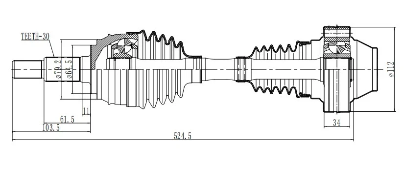 Передняя ось CV в сборе 7P0407271 для Audi Q7 Volkswagen Touareg 3 7P0-407-271-C - Изображение 4 из 4