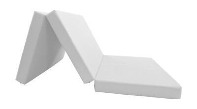 Twin Trifold Foam Bed, Shikibuton, Folding Ottoman Mattress 4x 39 x 75, White
