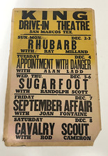 KING DRIVE-IN THEATRE San Marcos Texas Promoción Semanal Película Manual De Colección Raro