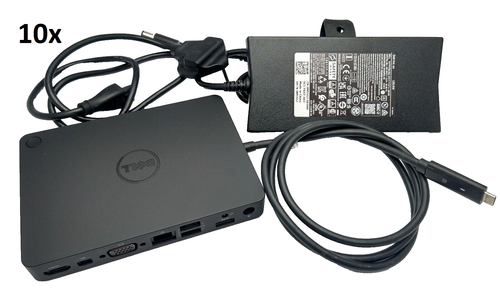10x Dell Dock WD15 USB-C Type-C K17A 05FDDV & 130W AC Adaptor 19.5V 6.7A M55GJ