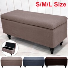 Stretch Footstool Cover Stool Ottoman Protector Storage Slipcover Rectangle US