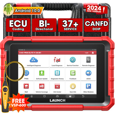 2024 LAUNCH X431 Pros V+ Elite Bidirectional Car Diagnostic Scanner Key Coding