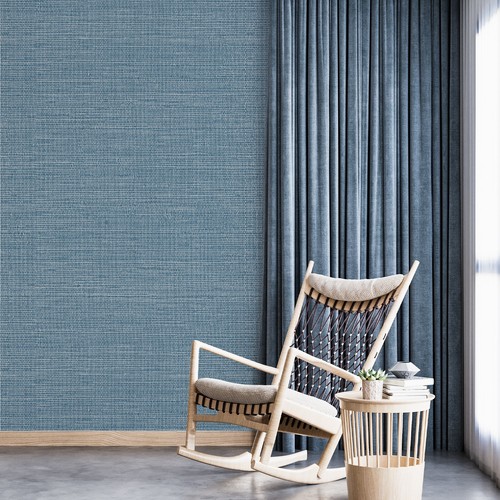1 Roll 17.3"X788" Blue Knit Peelable PVC Wall Sticker Wallpaper Border For Foyer - Picture 6 of 9