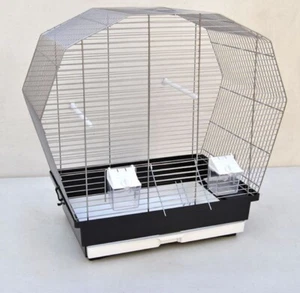 Cage pour Oiseaux Oiseau Accueil pour Perruches Chrome Noir 57 CM