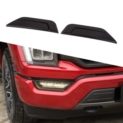 Smoked Black Front  Bumper Fog Light Fog Lamp Cover Trim For Ford F150 2021-2023