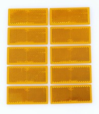 10 Stück Rückstrahler Reflektor Gelb 82 x 36mm selbstklebend PKW Anhänger WoWa