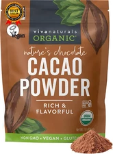 Organic Cacao Powder, 1Lb - Unsweetened Cacao Powder with Rich Dark Chocolate 