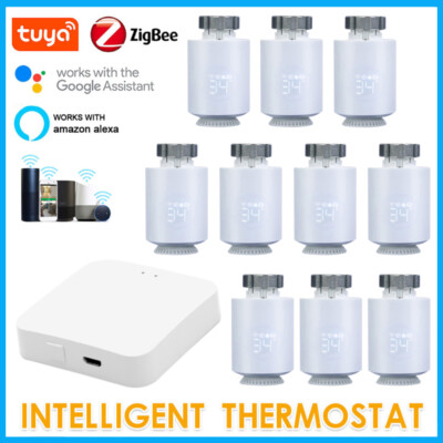 Tuya Zigbee Smart Thermostat TRV Radiator Valve Programmable Alexa Google 1-10X