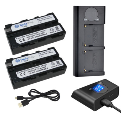 Dual LCD Ladegerät USB + 2x Akku 2,4Ah für Sony CCD-TR913E CCD-TR918E CCD-TR950E