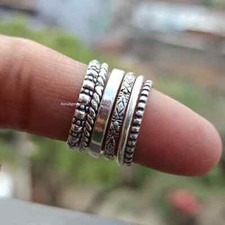 Set Of 6 Sterling Silvers, Pure Silver Rings, Assorted Pattern Rings,