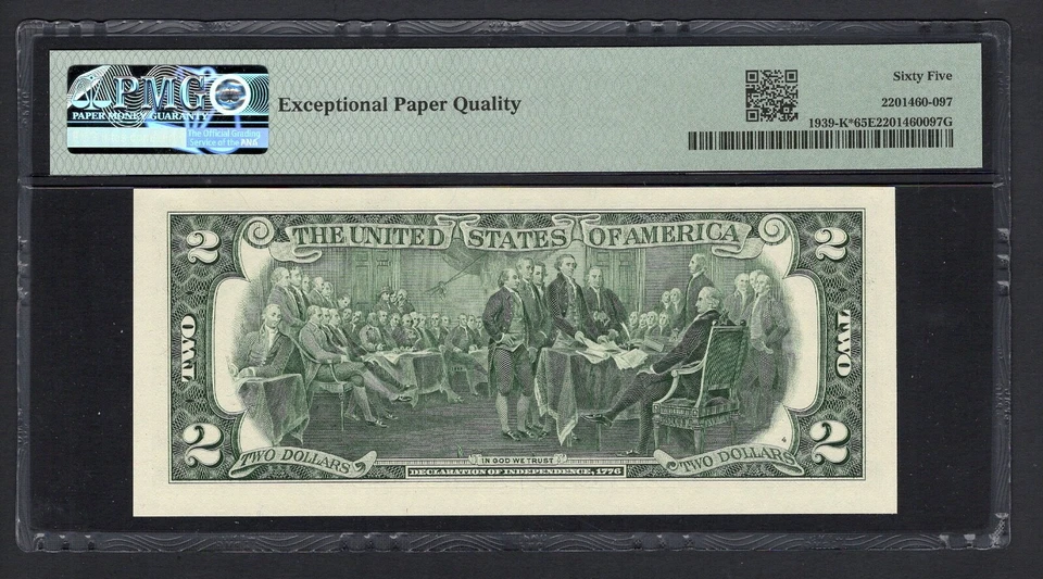 United States-Federal Res 2 Dollars 2009 Fr#1939-K* (K* Block) UNC Grade 65 - Image 2 of 2