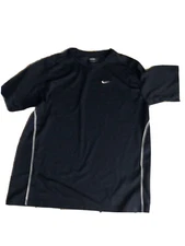 NIKE FitDry Mens Workout NAVY Tee Wicking reflective strips Large