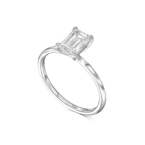 IGI Diamant Verlobungsring VVS2 D Smaragdschliff 1,50 ctw Lab Created Special - Bild 3 von 10