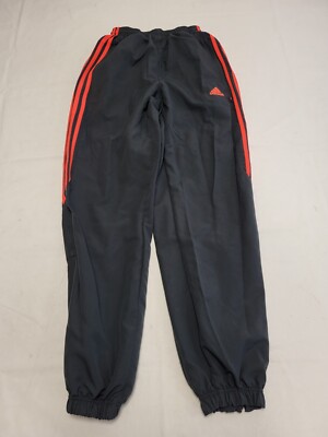 B302 MENS ADIDAS GREY ORANGE SIDE STRIPE DRAWSTRING TRACK PANTS XS