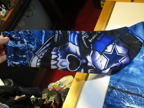 DALLAS COWBOYS LOGO SKULL & CHAINS 2-SIDED ALL OVER PRINT HOODED SWEATSHIRT 2XL - Picture 6 of 13