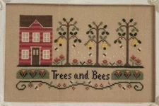 TREE AND BEES Cross Stitch Pattern/Chart by Country Cottage Needleworks 