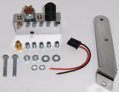 Chrome Adjustable Brake Proportioning Valve Distribution Block + Mount Bracket