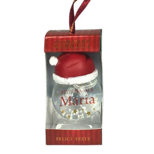 Palla di Neve 4x6 cm con nome Maria