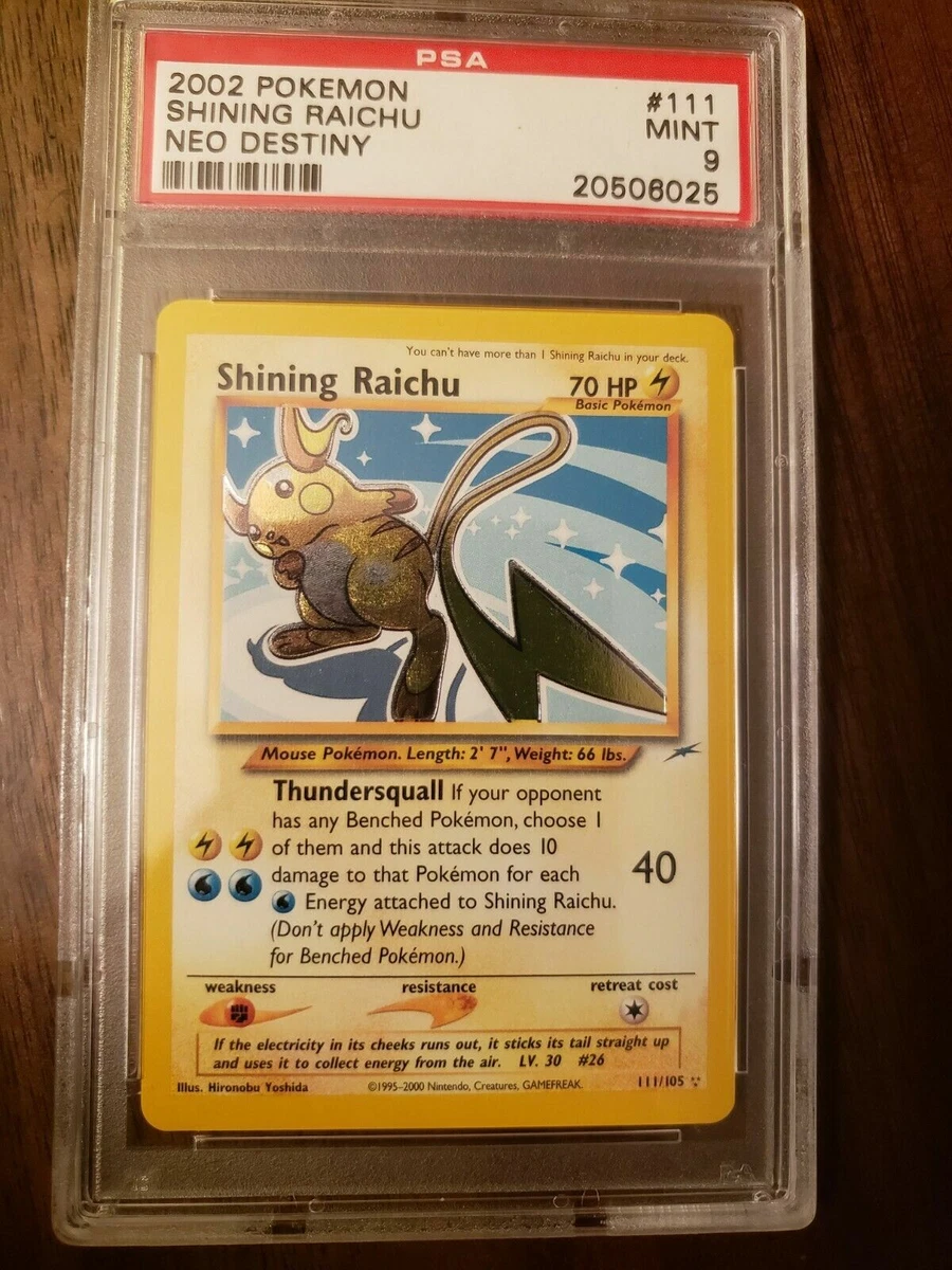 Pokemon Shining Raichu 111/105 NEO DESTINY Rara HOLO Burrasca Di