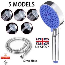 Bath High Pressure Shower Head 5 Mode LARGE Chrome Handset Heads Water Saving UK