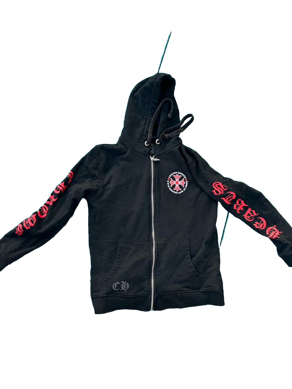 Chrome Hearts Red and Black ZipUp Hoodie Medium Gem