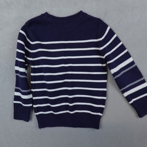 Hope And Henry Sweater Boys XXS Pull Over Navy Blue White Stripes Organic - Picture 3 of 6