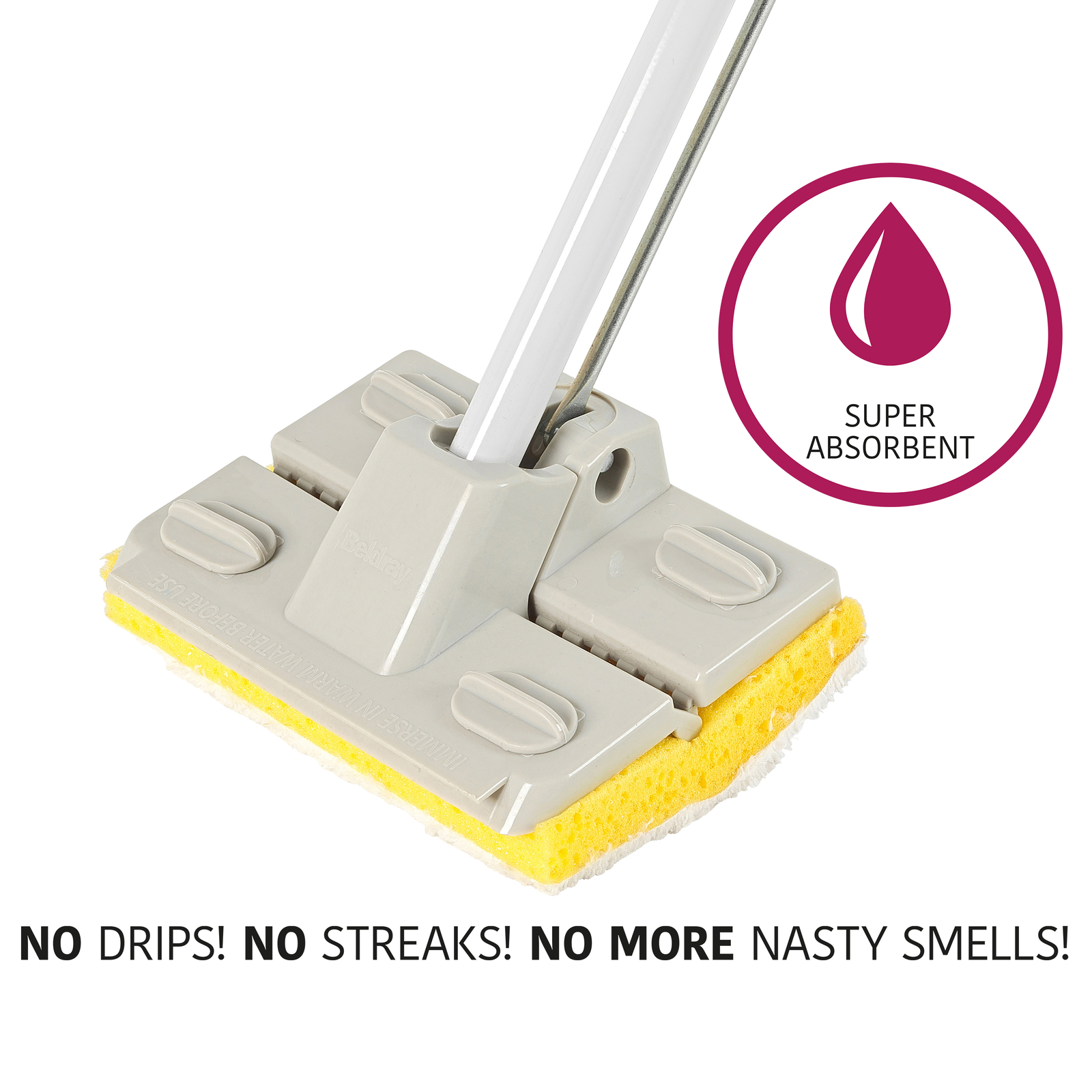 Kleeneze Sponge Mop Antibac Super Absorbent Easy Wring With Extra