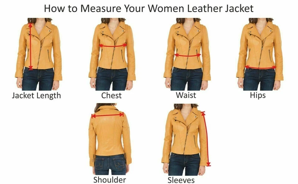 Mujer Rojo Ajustado Piel de Cordero Chaqueta Biker Moto Cuero - Imagen 3 de 4