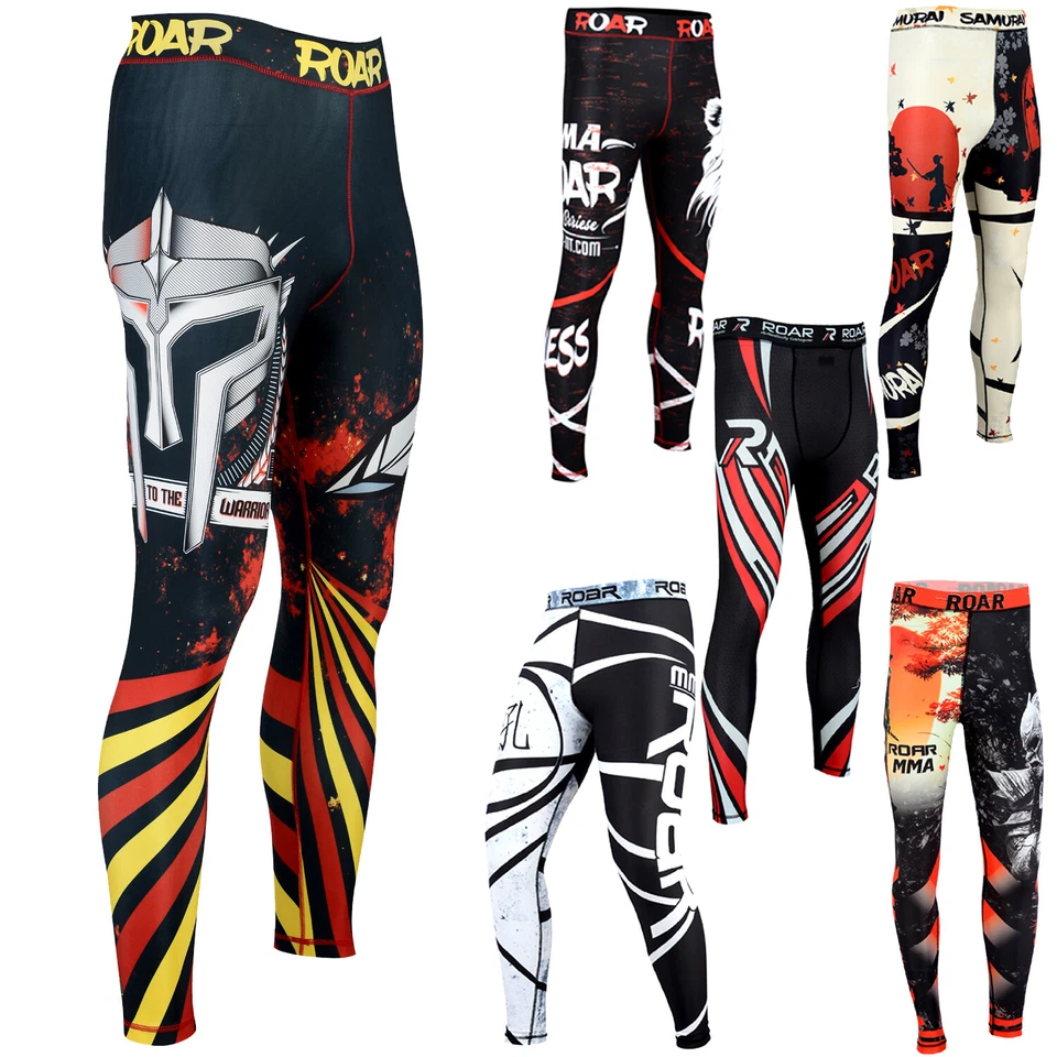 ROAR MMA Legging BJJ Athletic Spats Tights Compression Base Layer Sports Workout - Image 3 of 4
