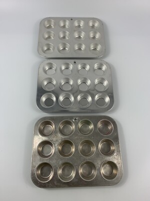 Lot Of Mini Muffin Cupcake Pans Aluminum